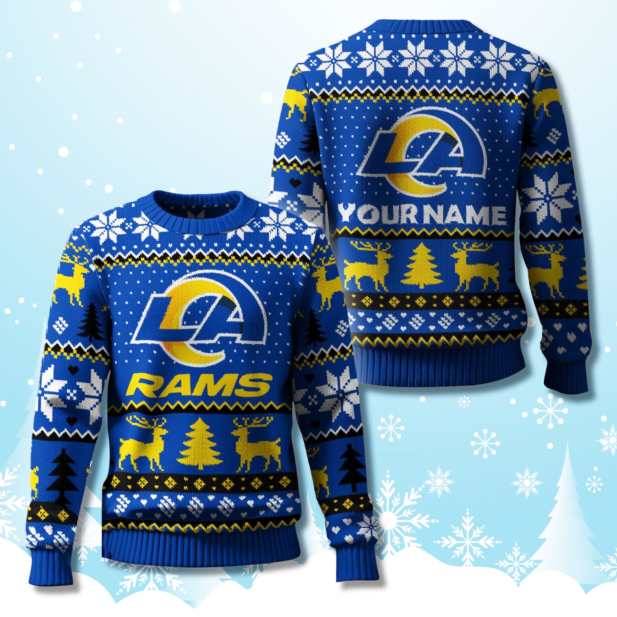 Rams 2025 Personalized Ugly Christmas Sweater Rams 2025 Personalized Ugly Christmas Sweater