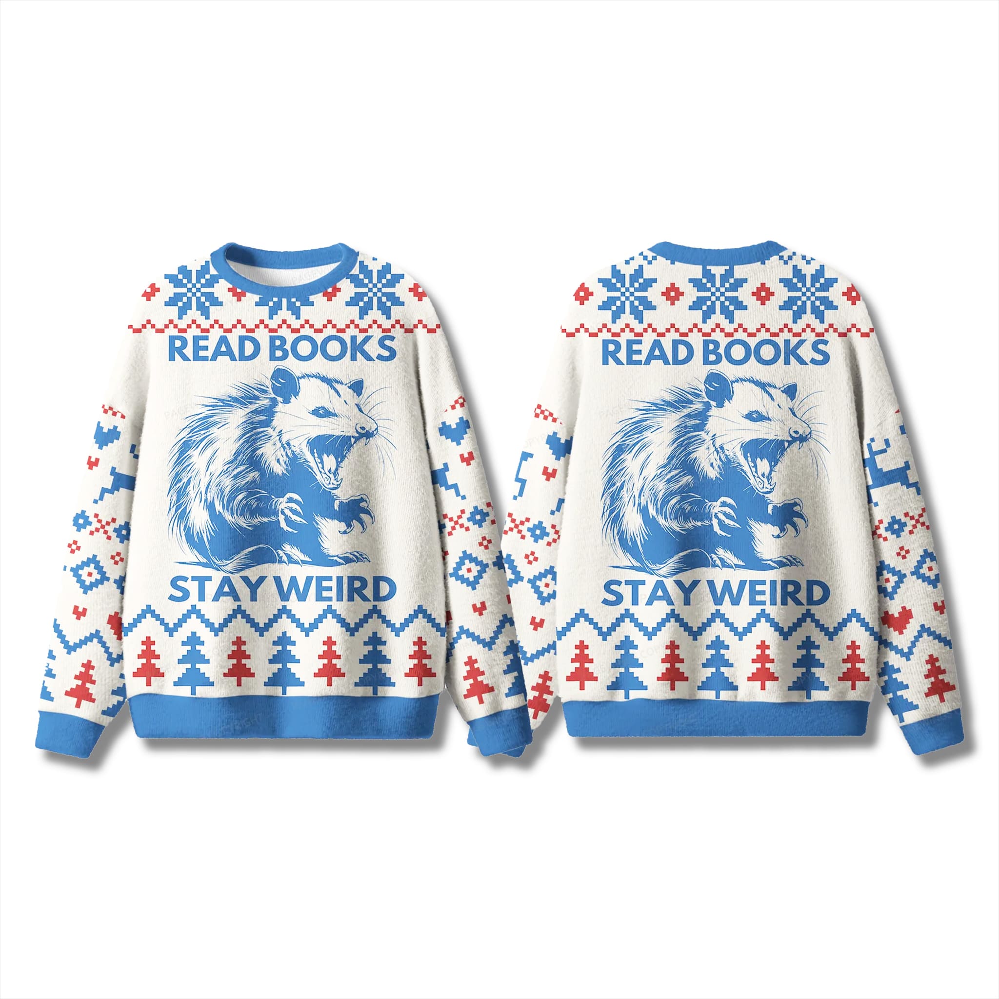 Read Books Stay Weird Christmas Ugly Sweater 3 Read Books Stay Weird Christmas Ugly Sweater