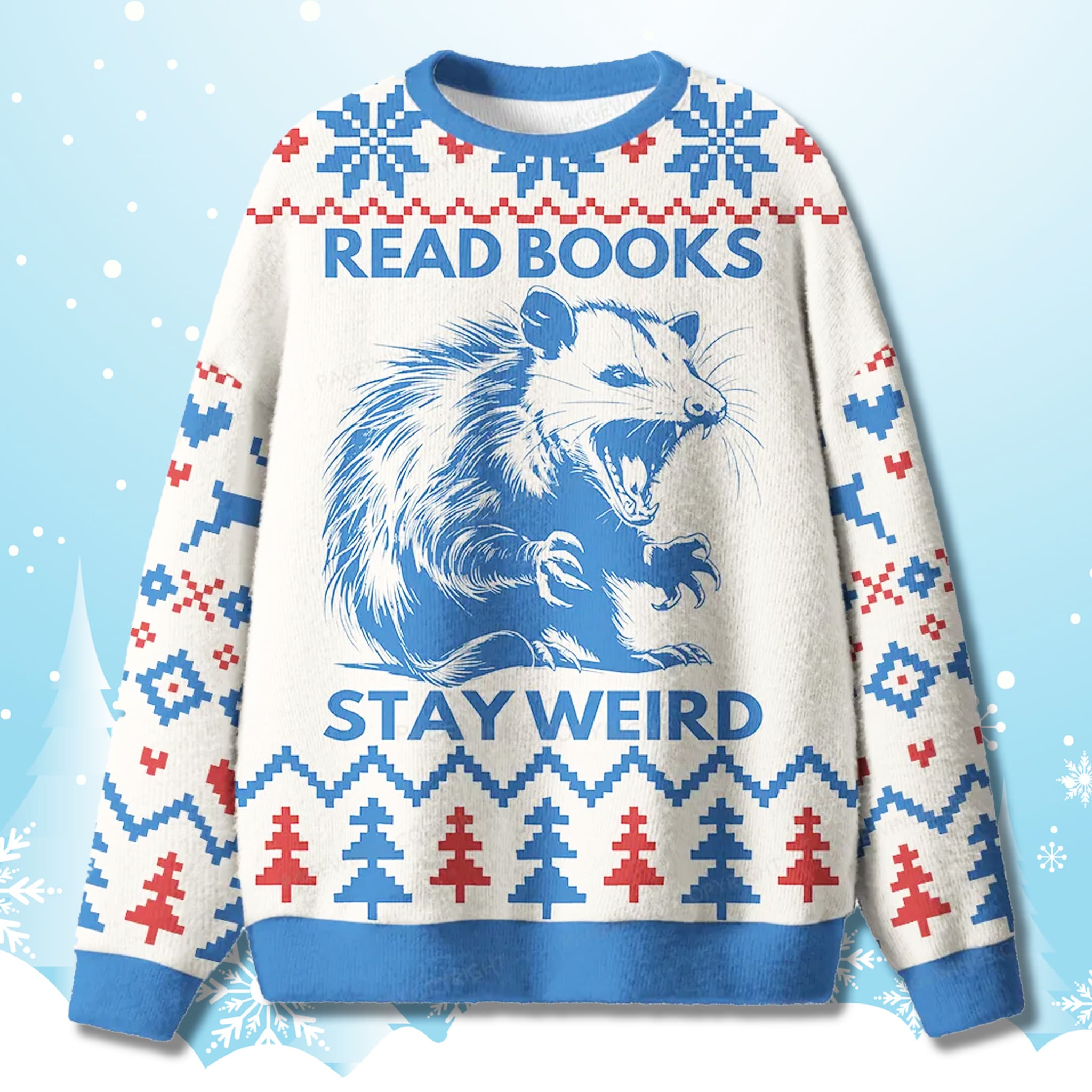 Read Books Stay Weird Christmas Ugly Sweater Read Books Stay Weird Christmas Ugly Sweater