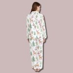 Reindeer Santa Christmas Silky Satin Pajama Set