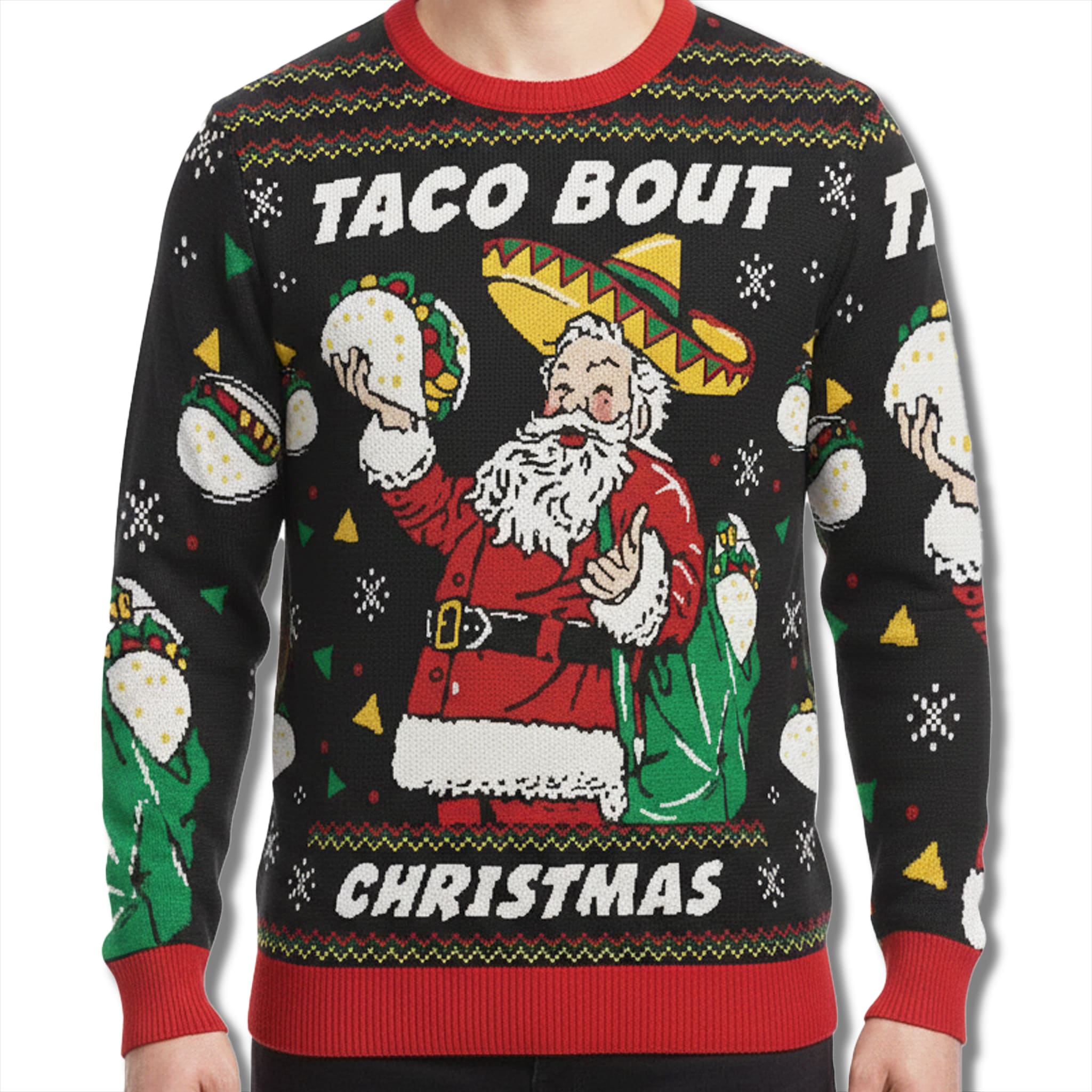 Santa Taco Bout Christmas Ugly Sweater Santa Taco Bout Christmas Ugly Sweater