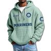 Seattle Mariners 2025 Quarter Zip Waffle Hoodie 3