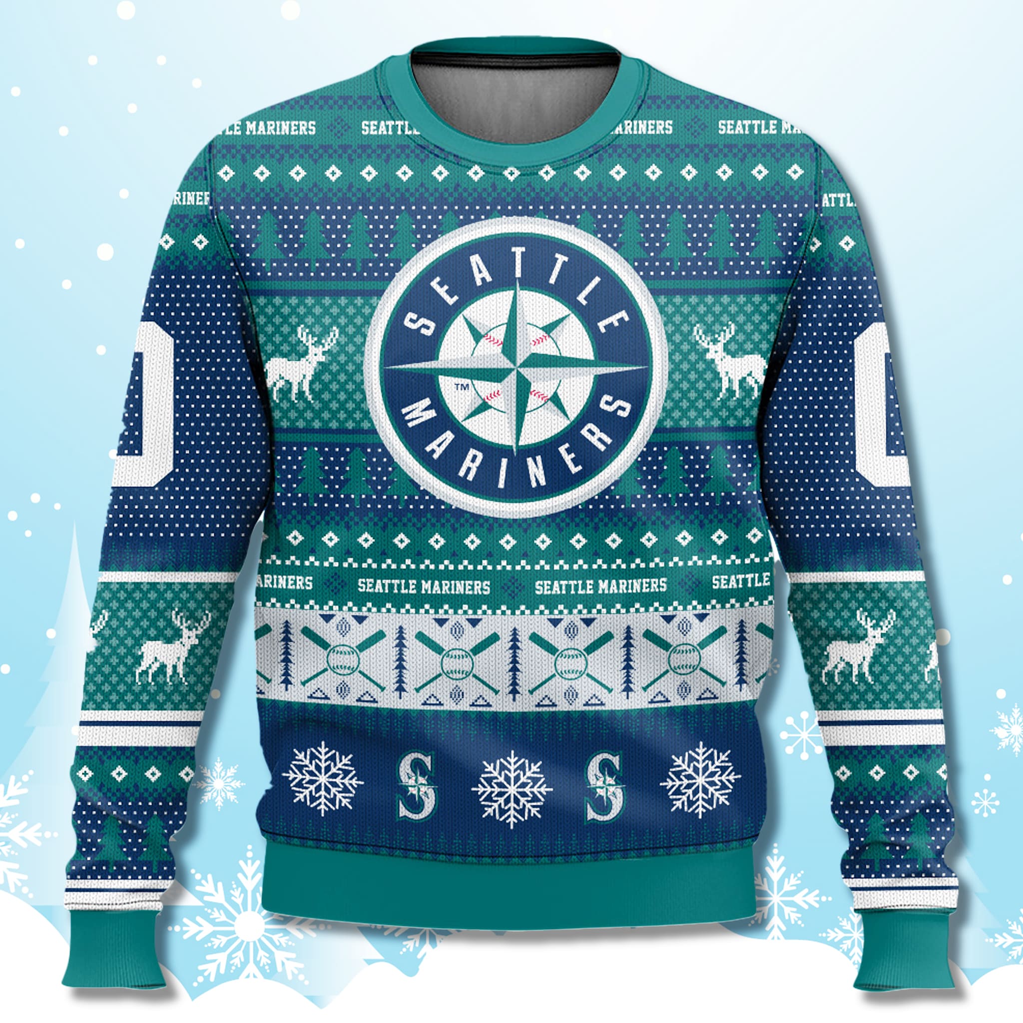 Seattle Mariners Custom Ugly Christmas Sweater Seattle Mariners Custom Ugly Christmas Sweater