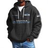 Seattle Seahawks Quarter Zip Waffle Hoodie 2025 1