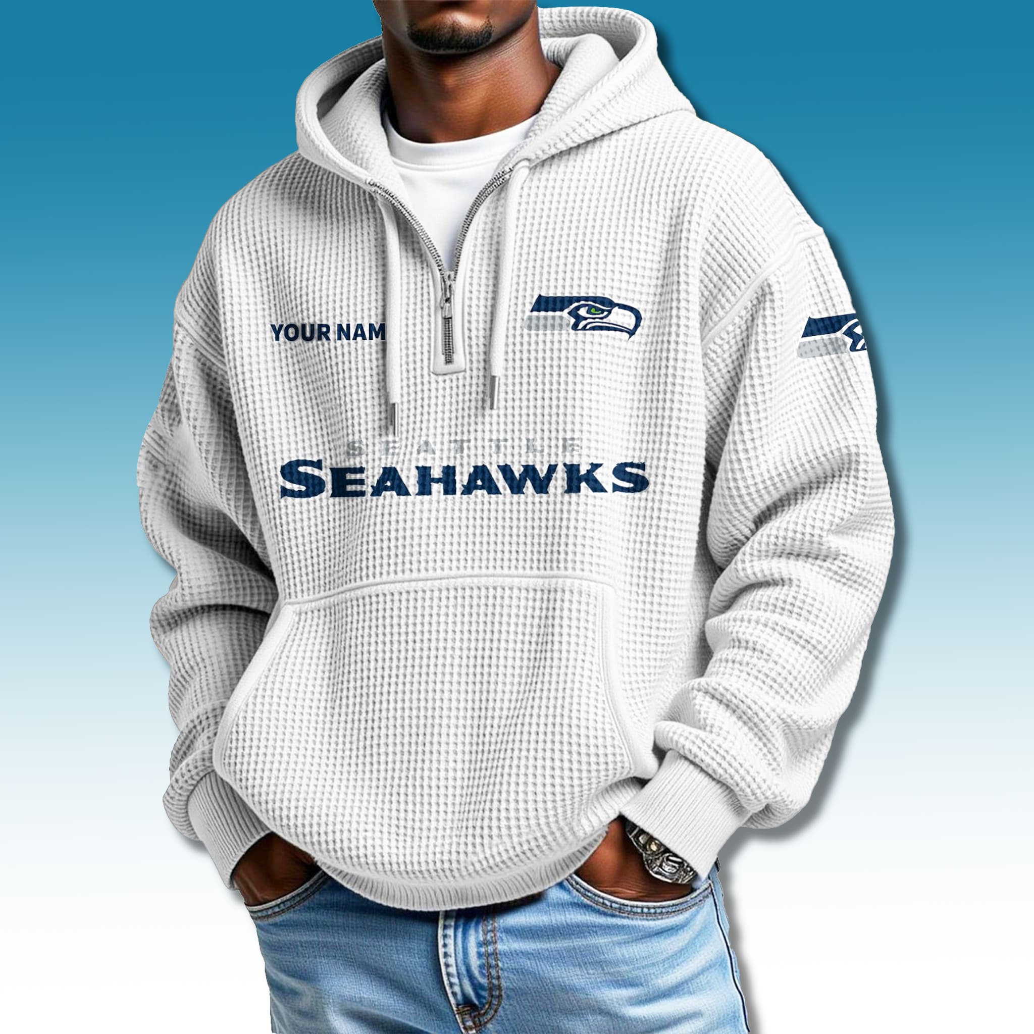 Seattle Seahawks Quarter Zip Waffle Hoodie 2025 4 Seattle Seahawks Quarter Zip Waffle Hoodie 2025 4