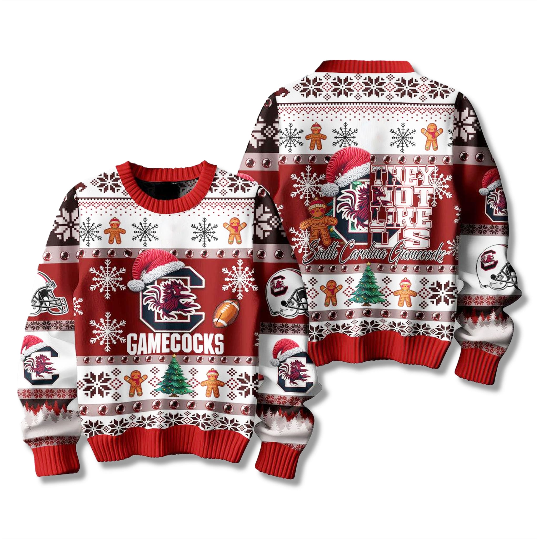South Carolina Gamecocks They Not Like Us Ugly Christmas Sweater 2 South Carolina Gamecocks They Not Like Us Ugly Christmas Sweater