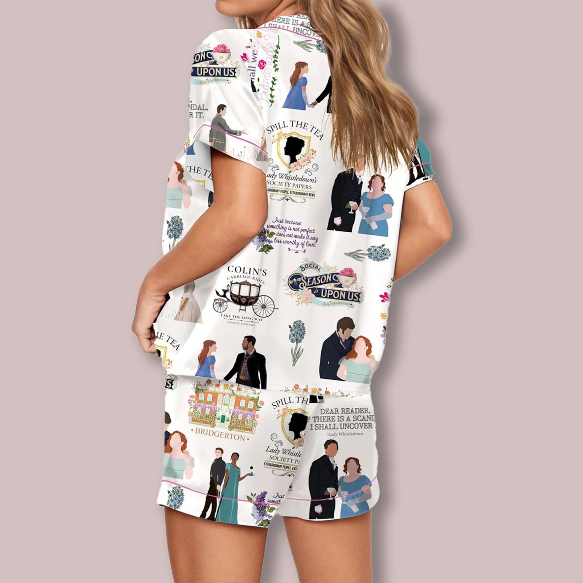 Spill The Tea Whistledown Silky Satin Pajama Set 3 Spill The Tea Whistledown Silky Satin Pajama Set