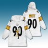 TJ Watt 90 Steelers Blanket Hoodie 9 TJ Watt 90 Pittsburgh Steelers Blanket Hoodie 2