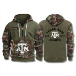 Texas A&M University Aggies Military Camo 2025 Quarter Zip Hoodie