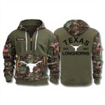 Texas Longhorns Military Camo 2025 Quarter Zip Hoodie