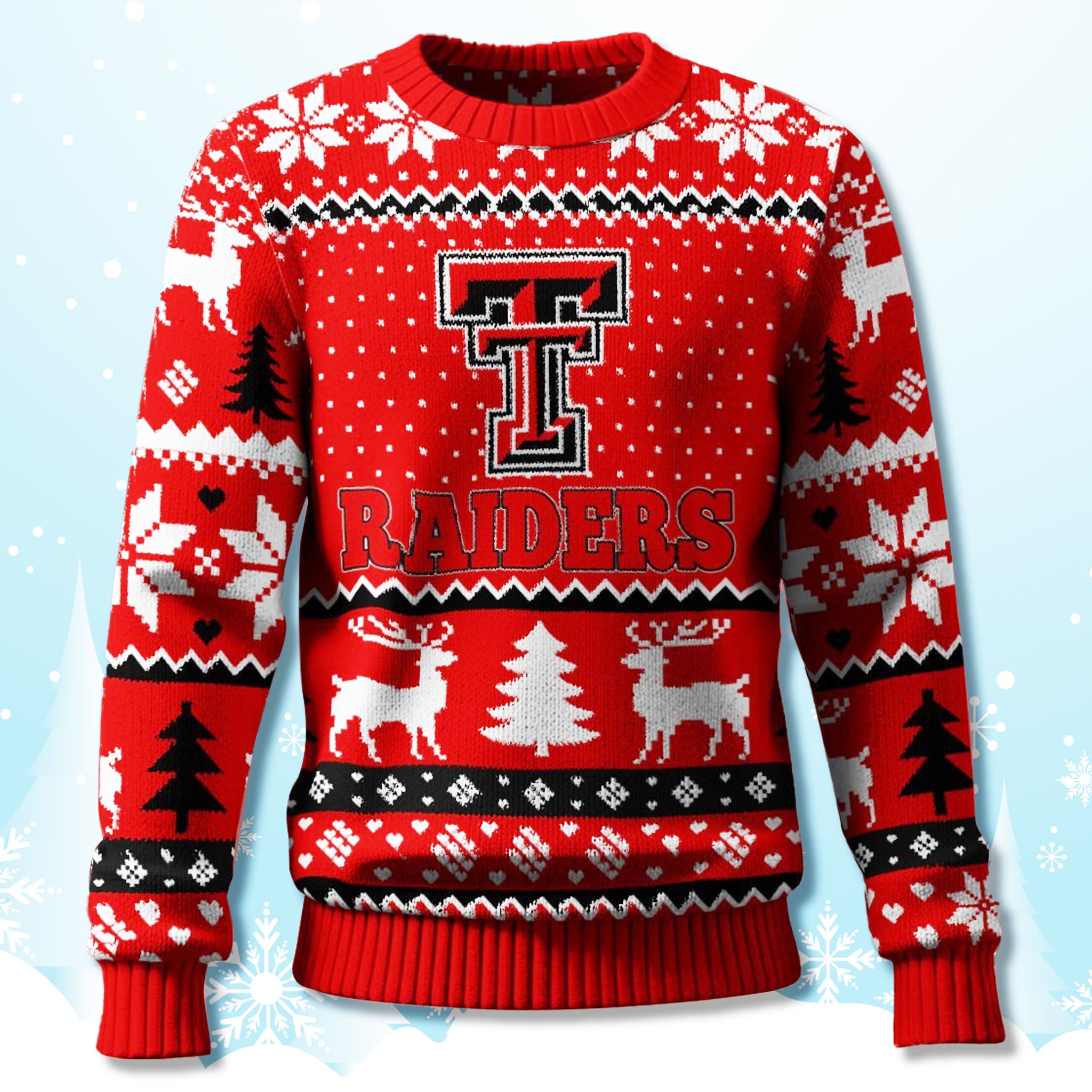 Texas Tech Red Raiders Custom Ugly Christmas Sweater 2025 Texas Tech Red Raiders Custom Ugly Christmas Sweater 2025