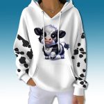 Thanksgiving Cute Cow Waffle Hoodie