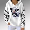 Thanksgiving Cute Cow Waffle Hoodie