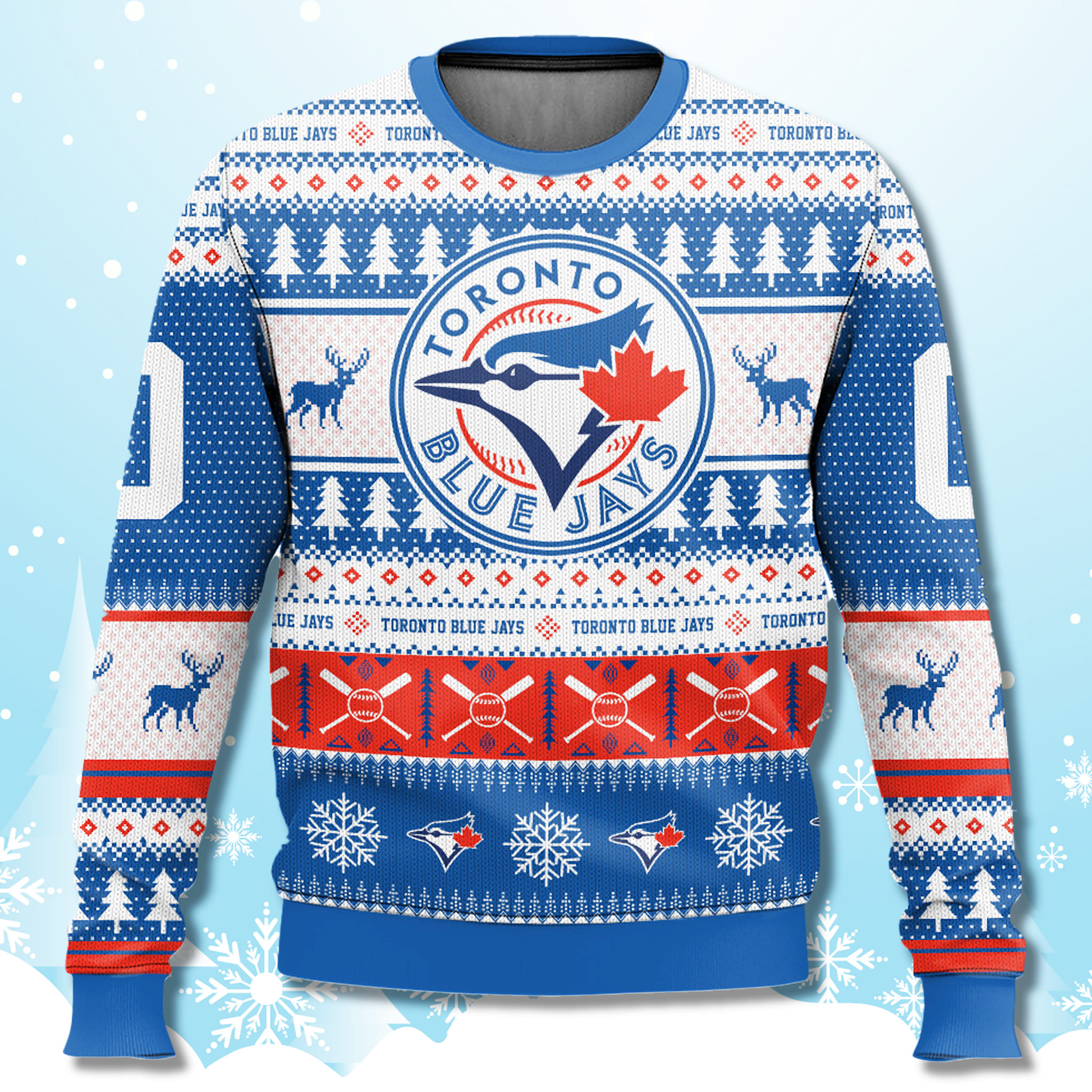 Toronto Blue Jays Custom Ugly Christmas Sweater Toronto Blue Jays Custom Ugly Christmas Sweater