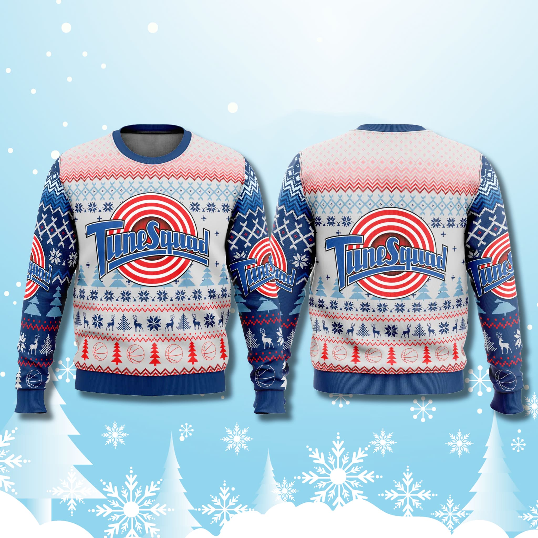 Tune Squad Space Jam Ugly Christmas Sweater 2 Tune Squad Space Jam Ugly Christmas Sweater 2