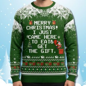 Just Came To Eat Get Gift Funny Ugly Christmas Sweater 2