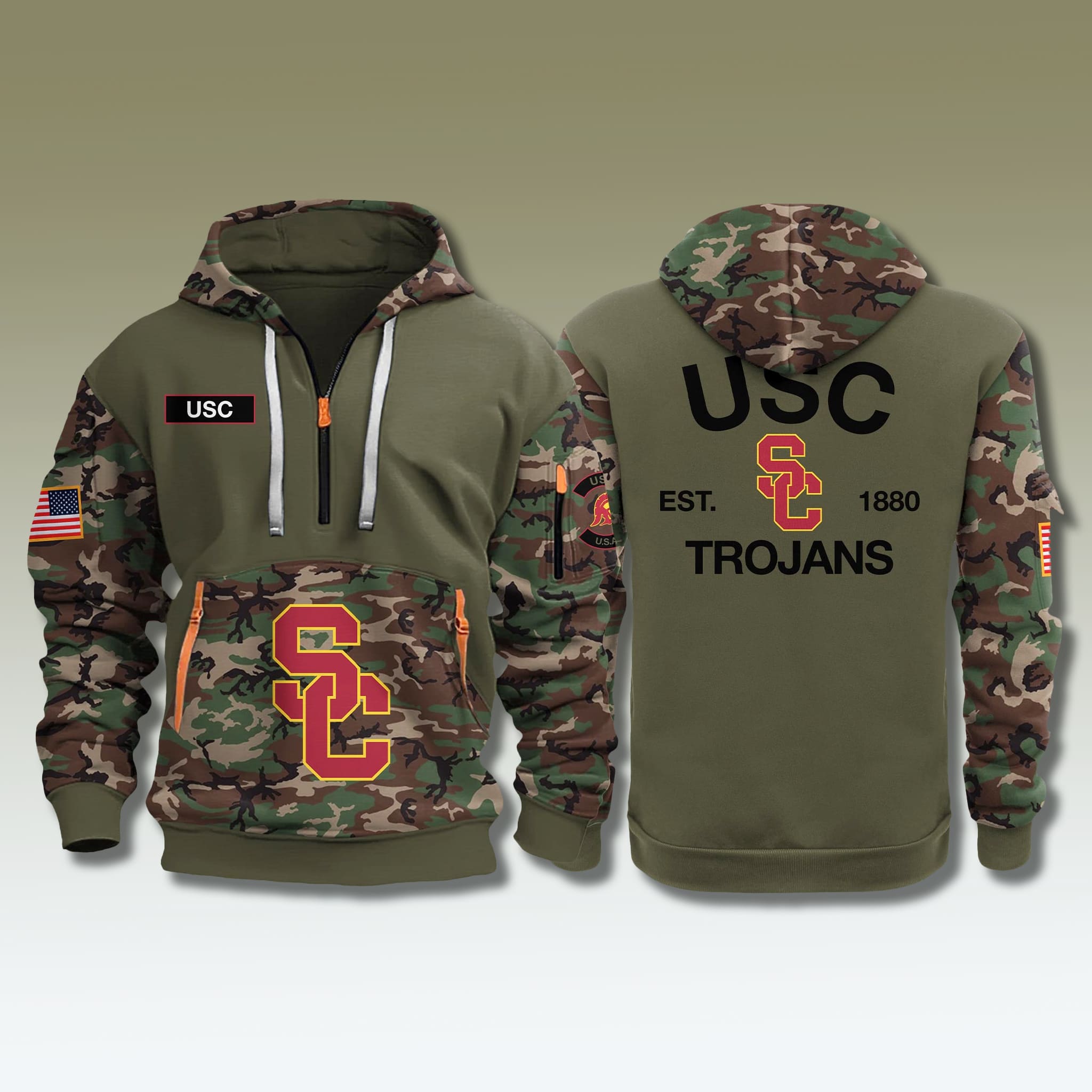 USC Trojans Military Camo 2025 Quarter Zip Hoodie 1 USC Trojans Military Camo 2025 Quarter Zip Hoodie 1