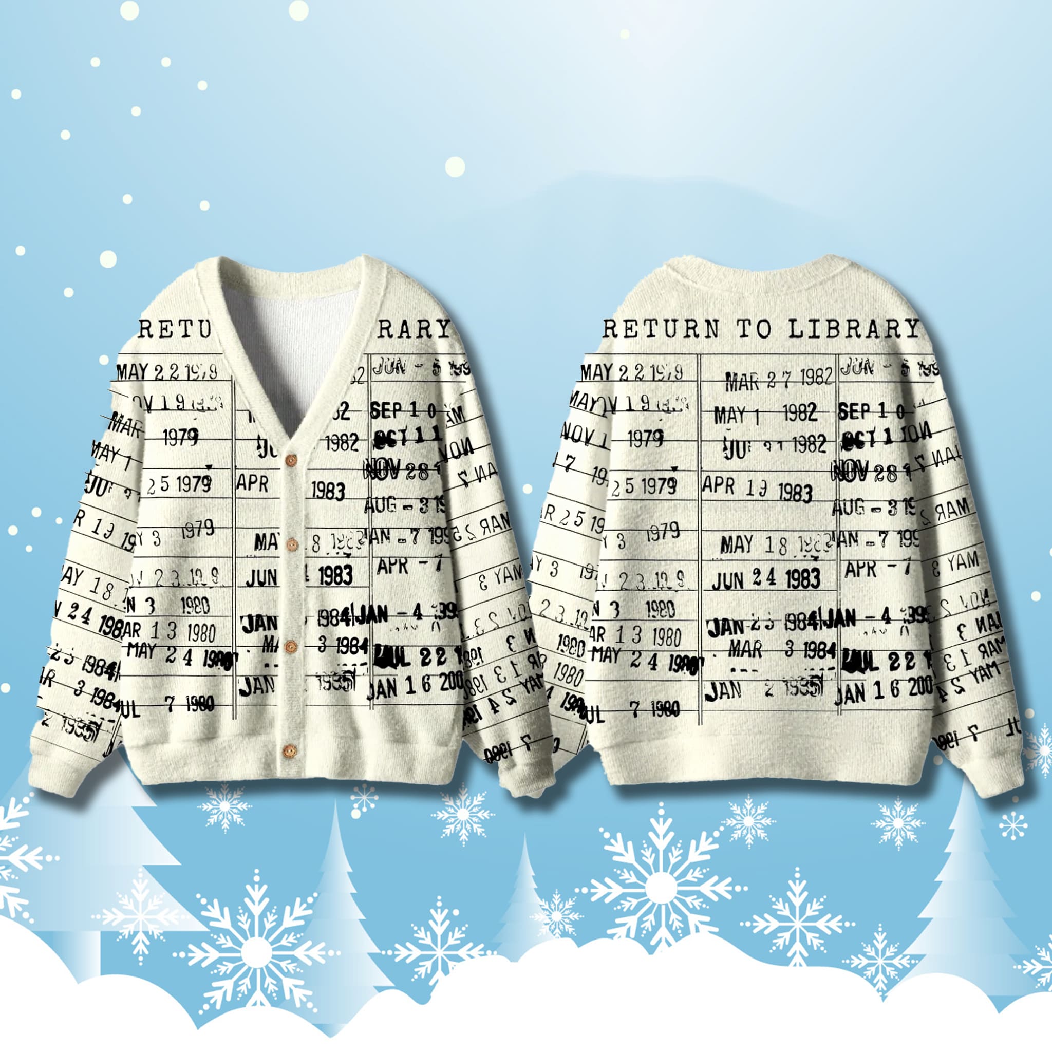 Library Card Book Lovers Cardigan Sweater 2 Library Card Book Lovers Cardigan Sweater 2