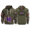 Washington Huskies Military Camo 2025 Quarter Zip Hoodie 1