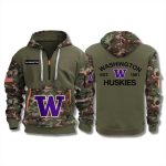 Washington Huskies Military Camo 2025 Quarter Zip Hoodie