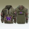Washington Huskies Military Camo 2025 Quarter Zip Hoodie