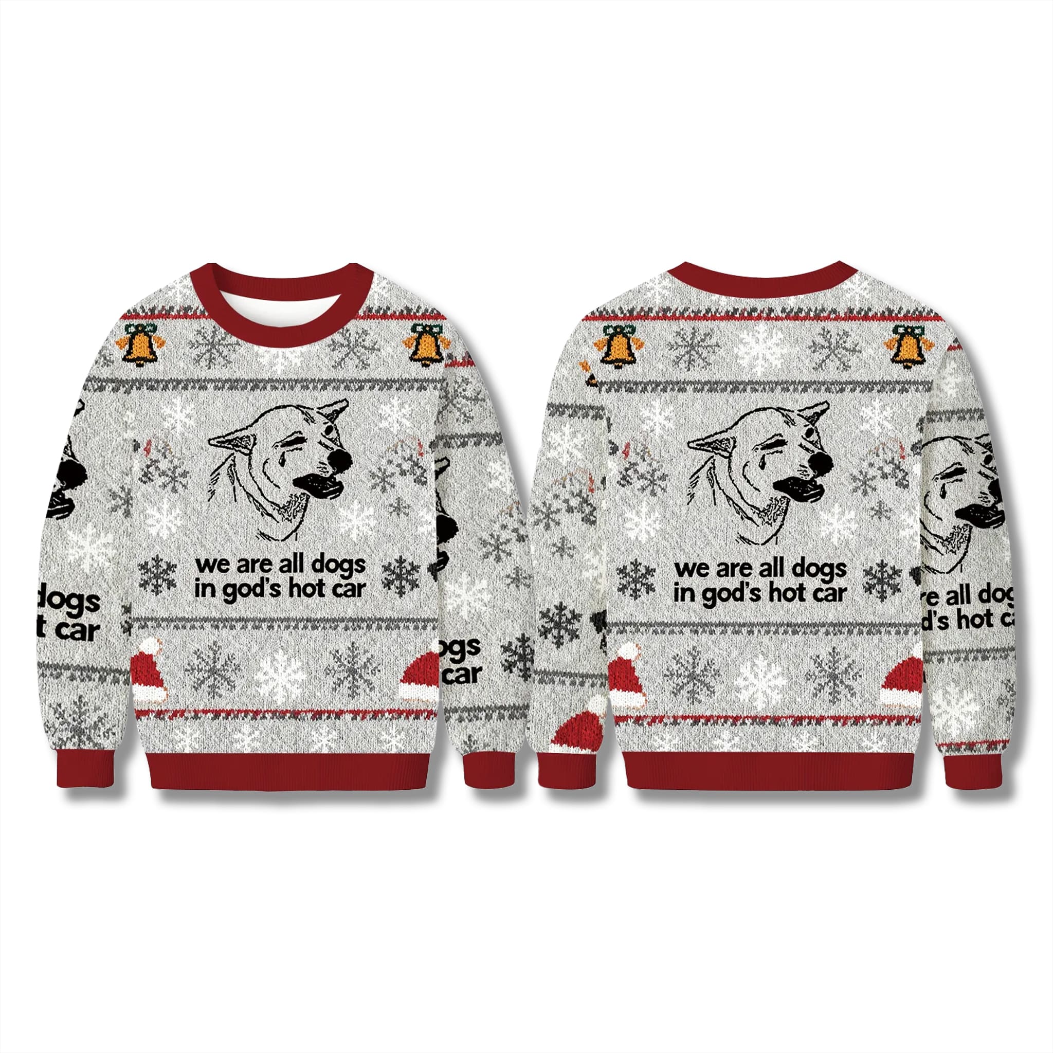 We Are All Dogs In God's Hot Car Ugly Christmas Sweater 2 We Are All Dogs In Gods Hot Car Ugly Christmas Sweater 2