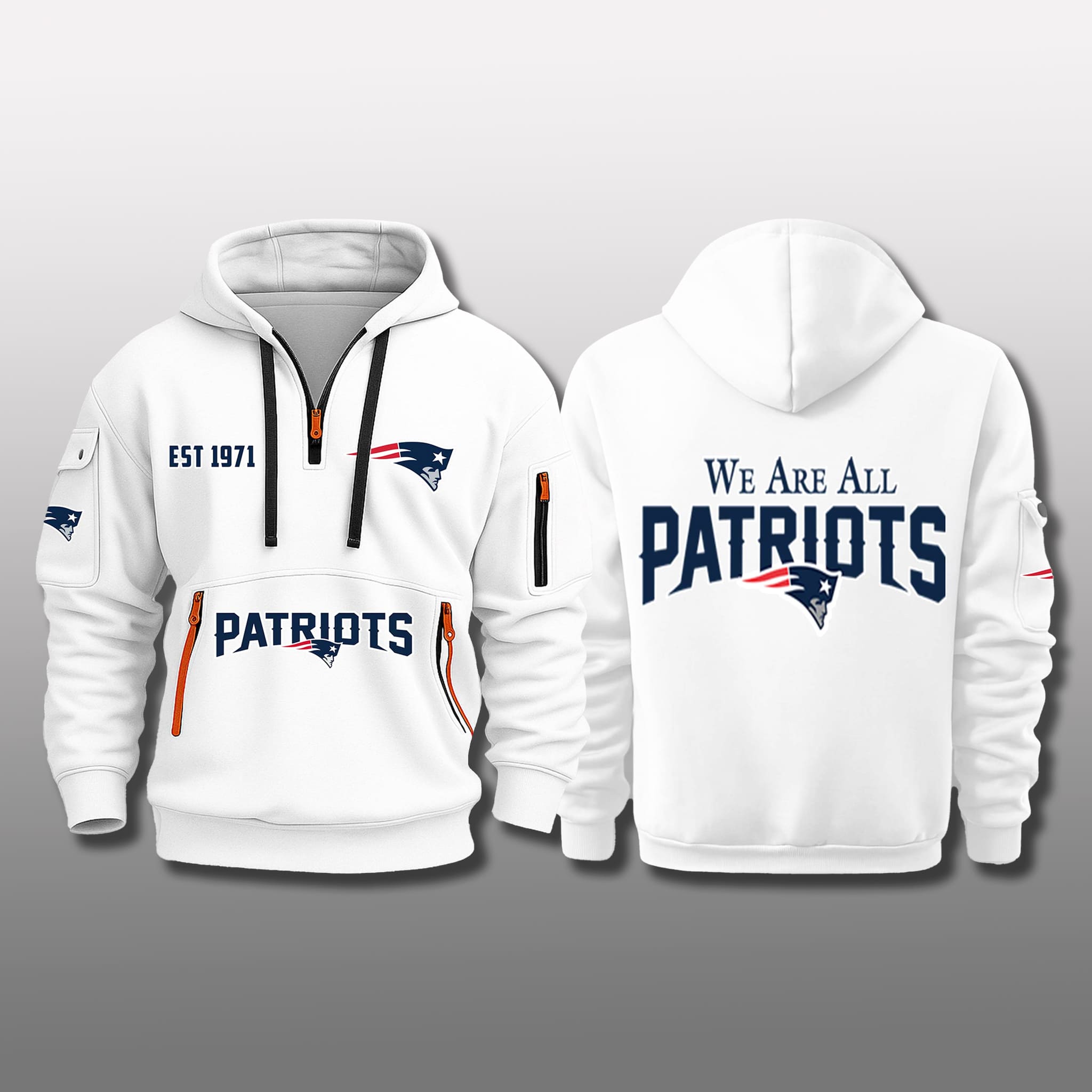 We Are All Patriots EST 1971 Quarter Zip Hoodie 2 We Are All Patriots EST 1971 Quarter Zip Hoodie 2
