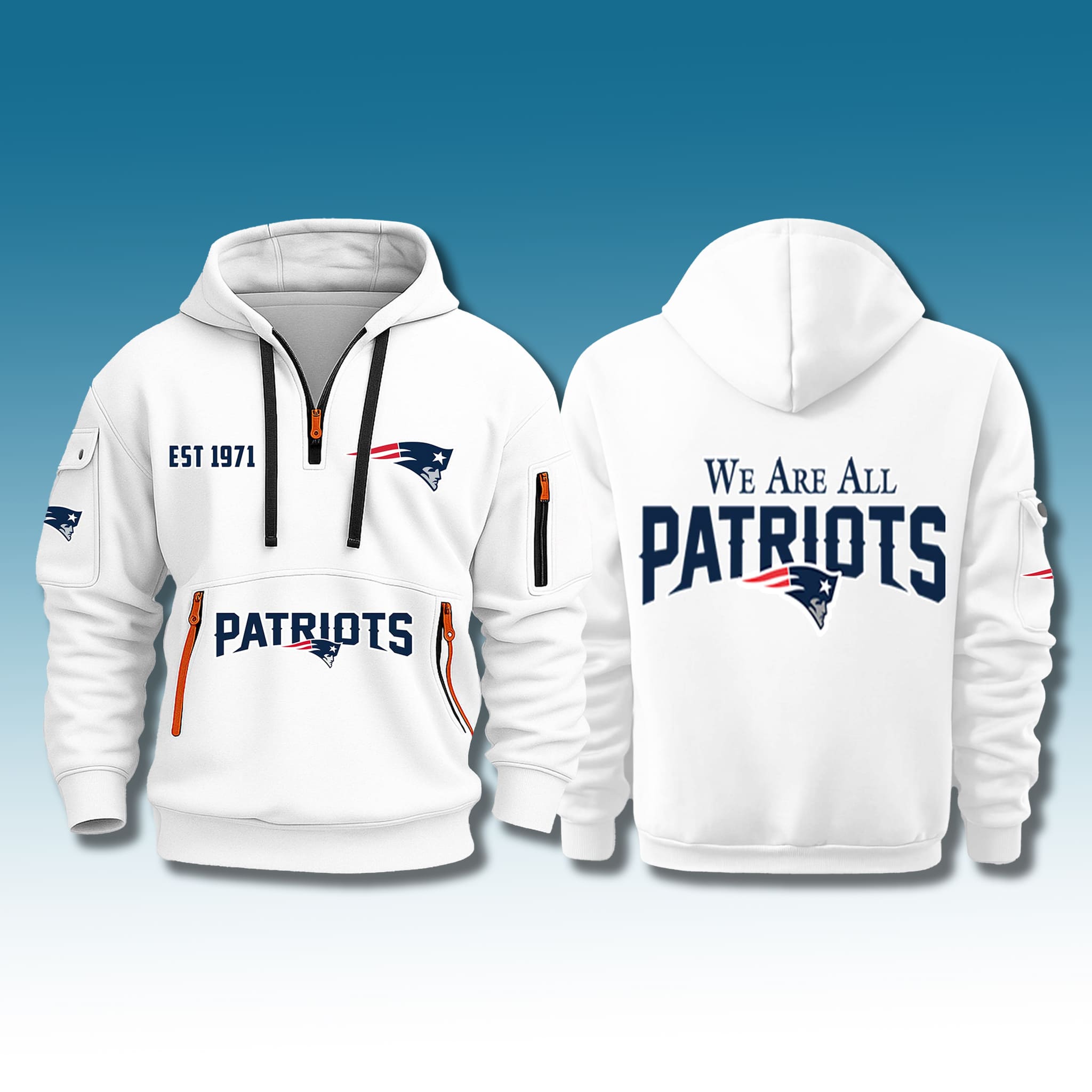We Are All Patriots EST 1971 Quarter Zip Hoodie 2 We Are All Patriots EST 1971 Quarter Zip Hoodie