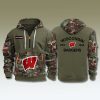 Wisconsin Badgers Military Camo 2025 Quarter Zip Hoodie 1