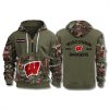 Wisconsin Badgers Military Camo 2025 Quarter Zip Hoodie