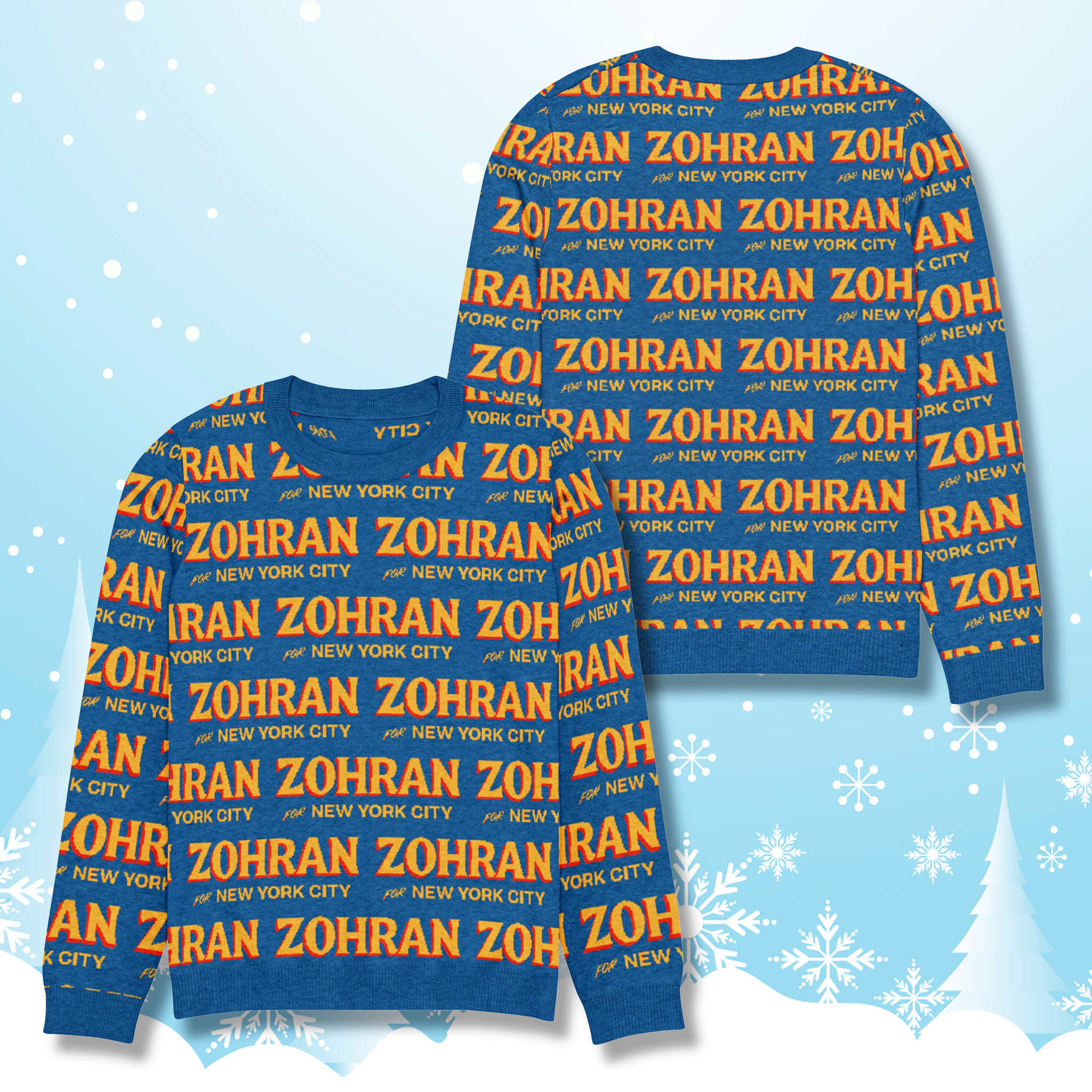 Zohran For New York City Ugly Christmas Sweater Zohran For New York City Ugly Christmas Sweater
