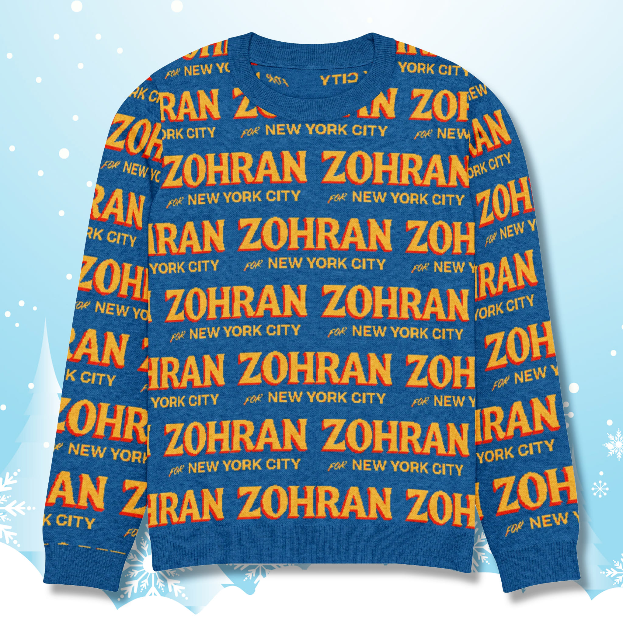 Zohran For New York City Ugly Christmas Sweater 2 Zohran For New York City Ugly Christmas Sweater