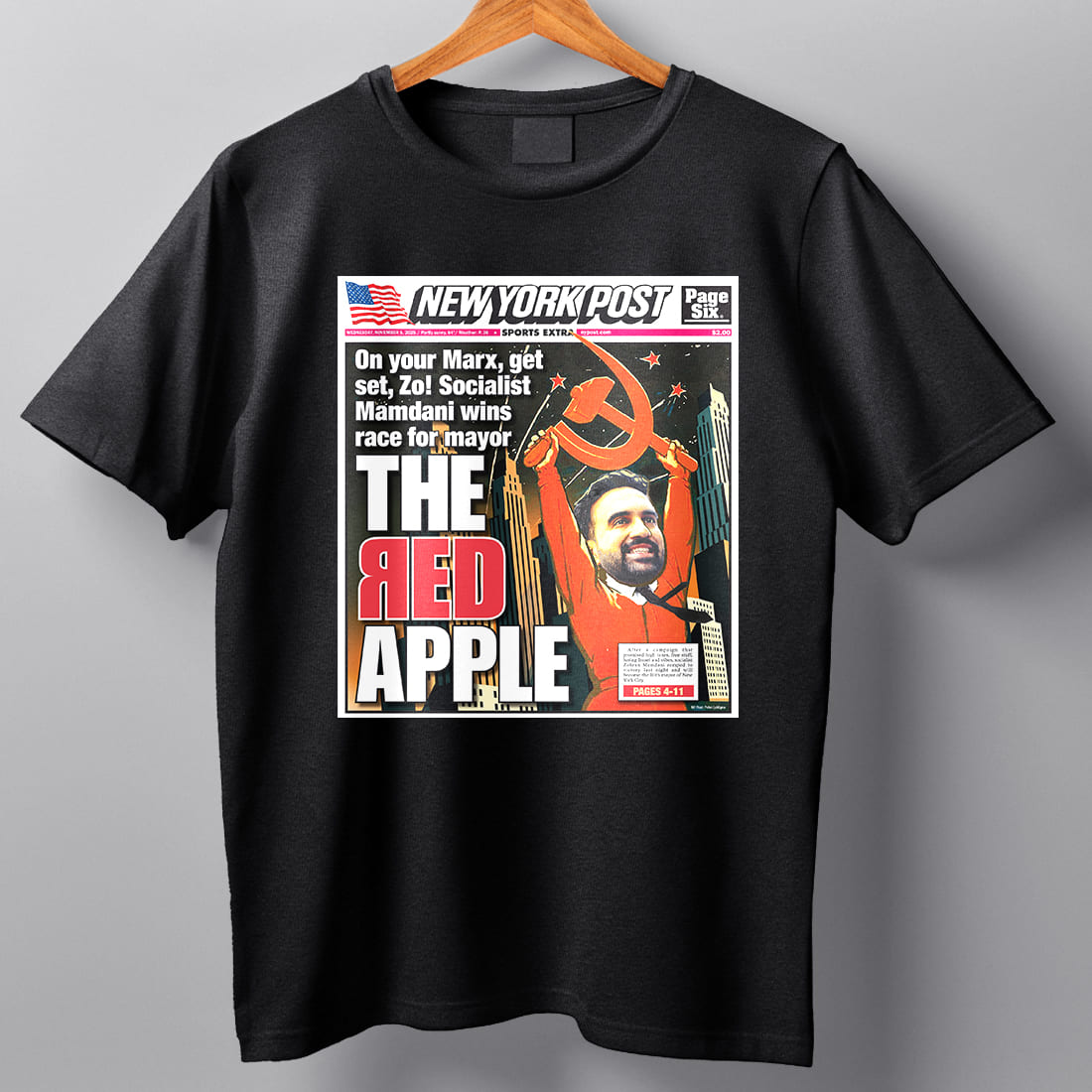 Zohran Mamdani New York Post The Red Apple Shirt 4 Zohran Mamdani New York Post The Red Apple Shirt 3