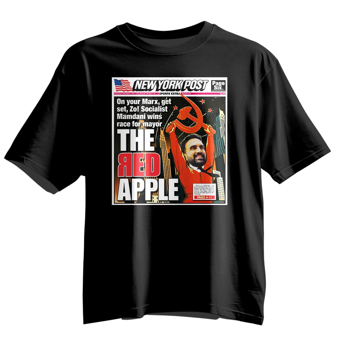 Zohran Mamdani New York Post The Red Apple Shirt 7 Zohran Mamdani New York Post The Red Apple Shirt 7