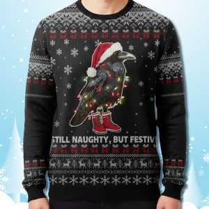 Raven Still Naughty But Festive Ugly Christmas Sweater 2
