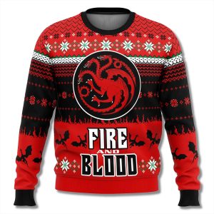 Fire and Blood Game of Thrones Ugly Christmas Sweater 2