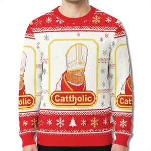 Cat Cattholic Ugly Christmas Sweater 2