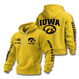 Iowa Hawkeyes EST 1889 Waffle Hoodie 1