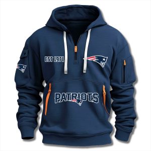 New England Patriots EST 1971 Quarter Zip Hoodie 1