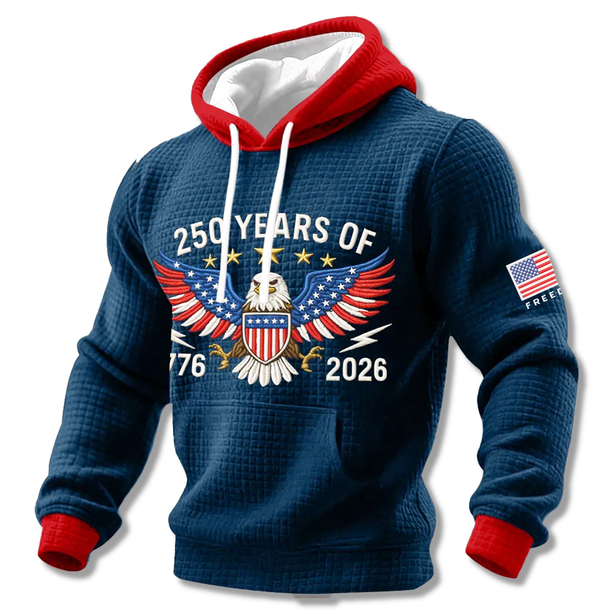 250 Years Of Freedom United States Waffle Hoodie 2 250 Years Of Freedom United States Waffle Hoodie