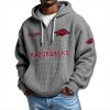 Arkansas Razorbacks EST 1894 Waffle Quarter Zip Hoodie 1