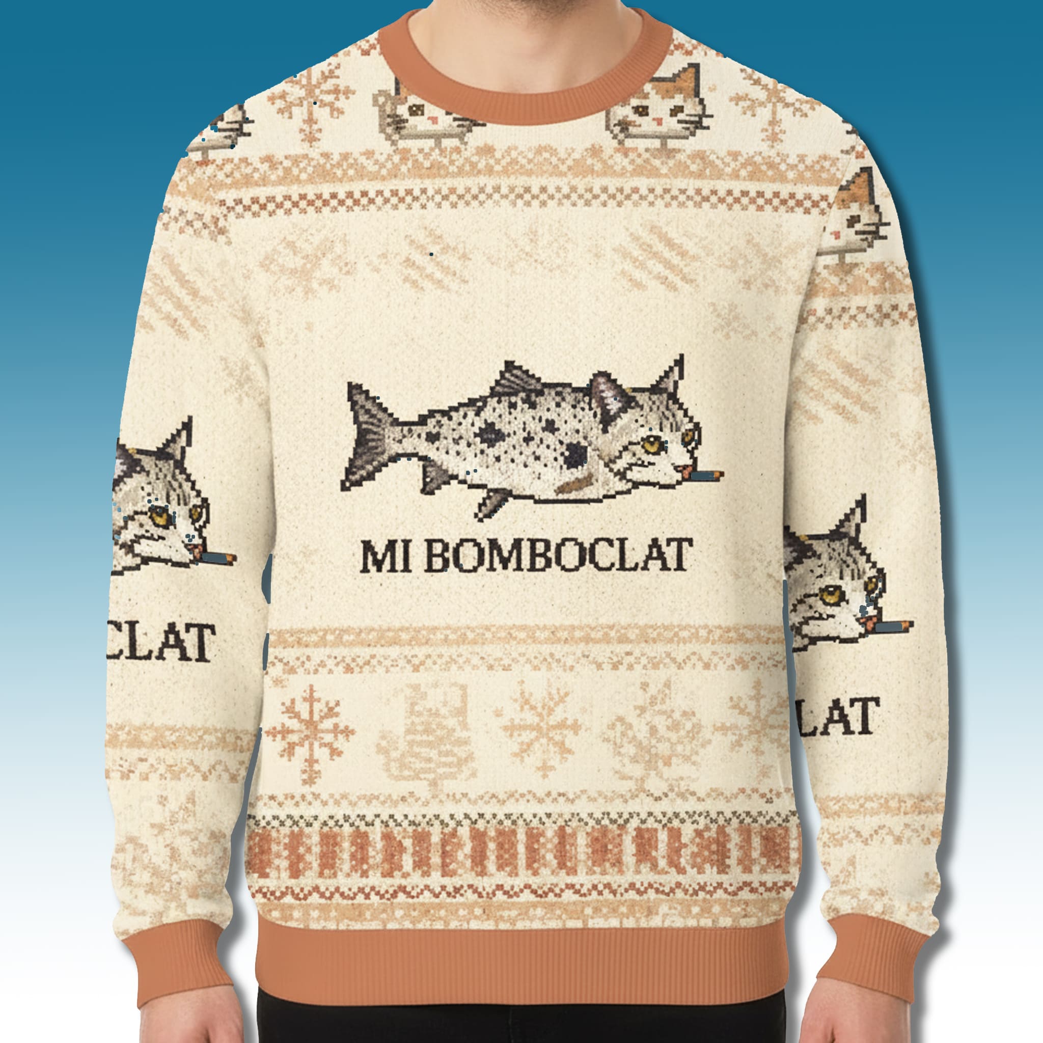 Bomboclat Fish Meme Christmas Ugly Sweater Bomboclat Fish Meme Christmas Ugly Sweater