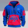 Buffalo Bills Vintage Blue Red 1960 Quarter Zip Hoodie 1