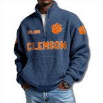 Clemson Tigers EST 1885 Waffle Quarter Zip Sweater