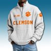 Clemson Tigers EST 1885 Waffle Quarter Zip Sweater