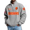 Browns EST 1944 Waffle Quarter Zip Sweater 8 Cleveland Browns EST 1944 Waffle Quarter Zip Sweater 1