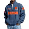Cleveland Browns EST 1944 Waffle Quarter Zip Sweater