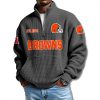 Cleveland Browns EST 1944 Waffle Quarter Zip Sweater 2
