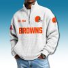 Cleveland Browns EST 1944 Waffle Quarter Zip Sweater 3