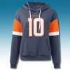 Denver Broncos Bo Nix 10 Waffle Hoodie